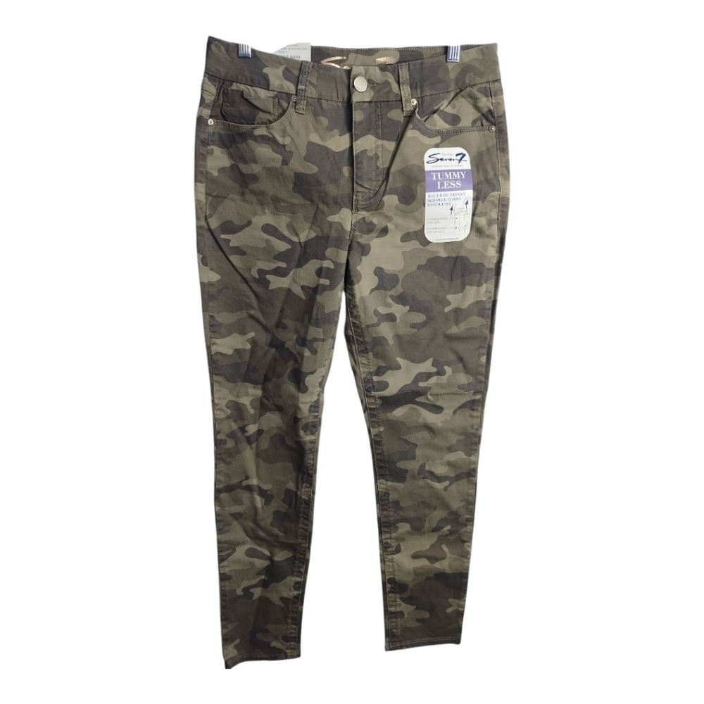 Seven7 Tummyless High Rise Skinny Camo‎ Boho Fall Jean 12